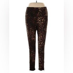 Iman Ankle Zipper Leopard 🐆 Print Leggings Women's Large Long